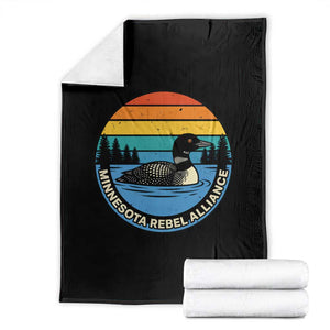Minnesota Rebel Alliance Vintage Retro Sunset Loon Throw Blanket TS02 Black Print Your Wear