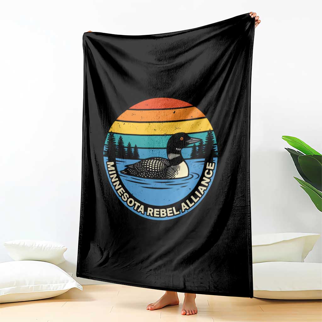 Minnesota Rebel Alliance Vintage Retro Sunset Loon Throw Blanket TS02 Print Your Wear