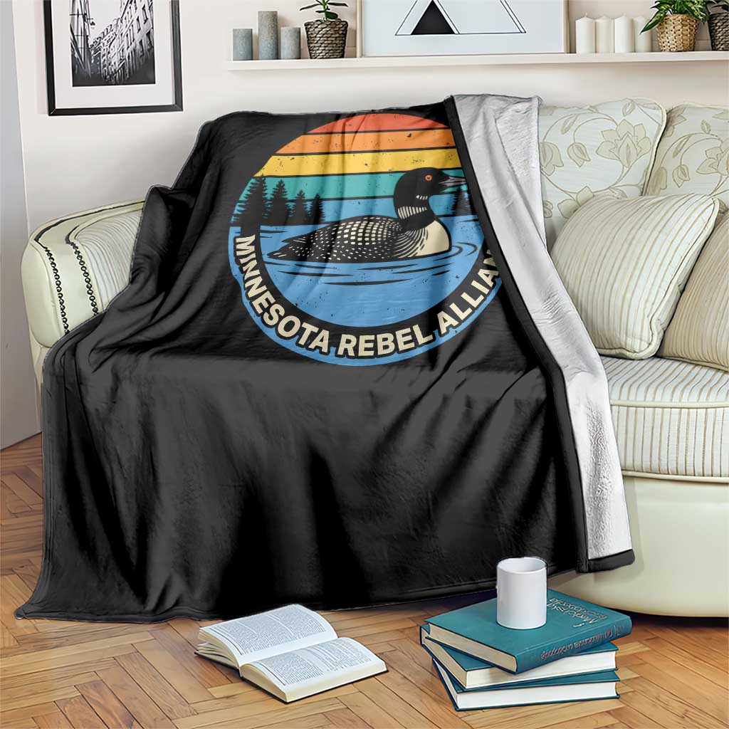 Minnesota Rebel Alliance Vintage Retro Sunset Loon Throw Blanket TS02 Print Your Wear