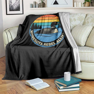 Minnesota Rebel Alliance Vintage Retro Sunset Loon Throw Blanket TS02 Print Your Wear