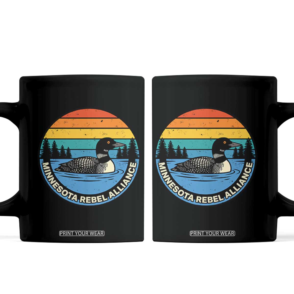 Minnesota Rebel Alliance Vintage Retro Sunset Loon Coffee Mug TS02 Black Print Your Wear