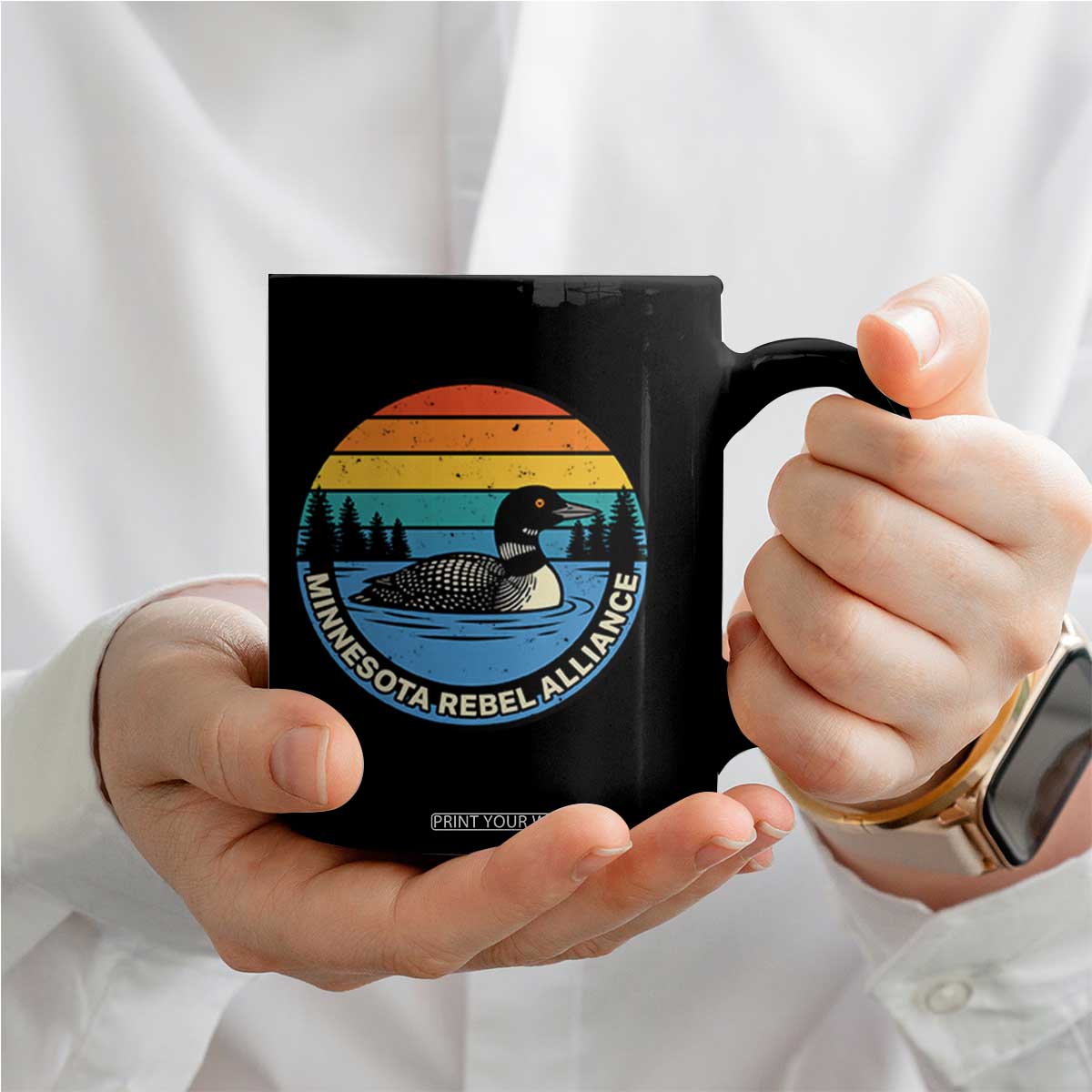 Minnesota Rebel Alliance Vintage Retro Sunset Loon Coffee Mug TS02 Print Your Wear