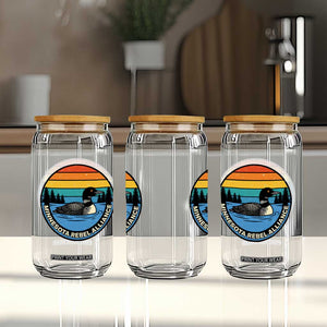 Minnesota Rebel Alliance Vintage Retro Sunset Loon Glass Can TS02 Print Your Wear