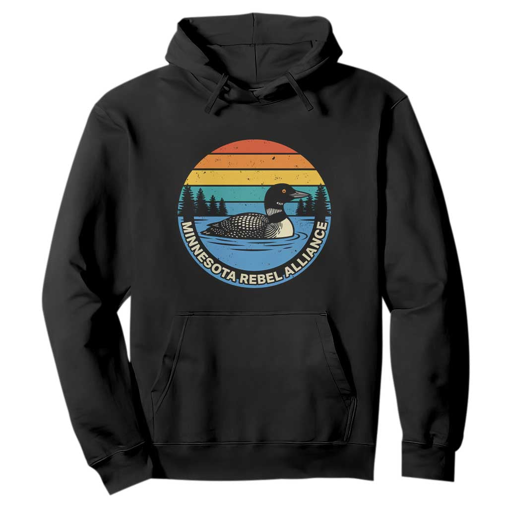 Minnesota Rebel Alliance Vintage Retro Sunset Loon Hoodie TS02 Black Print Your Wear