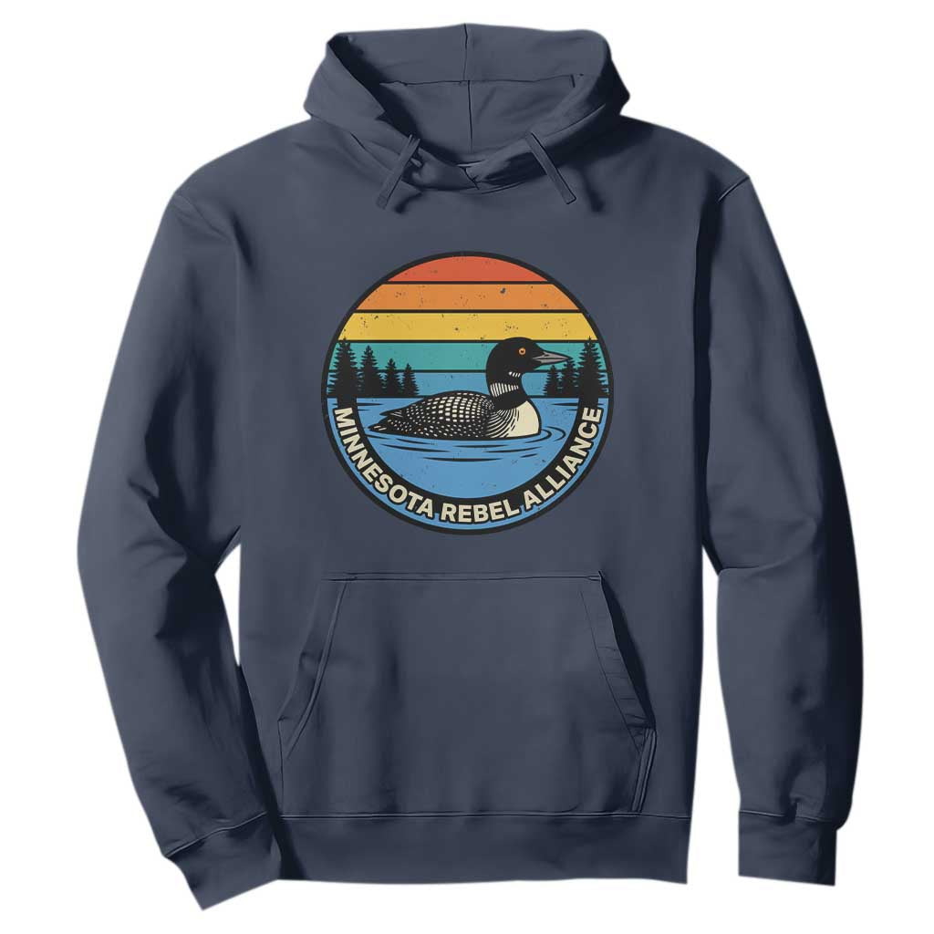 Minnesota Rebel Alliance Vintage Retro Sunset Loon Hoodie TS02 Navy Print Your Wear