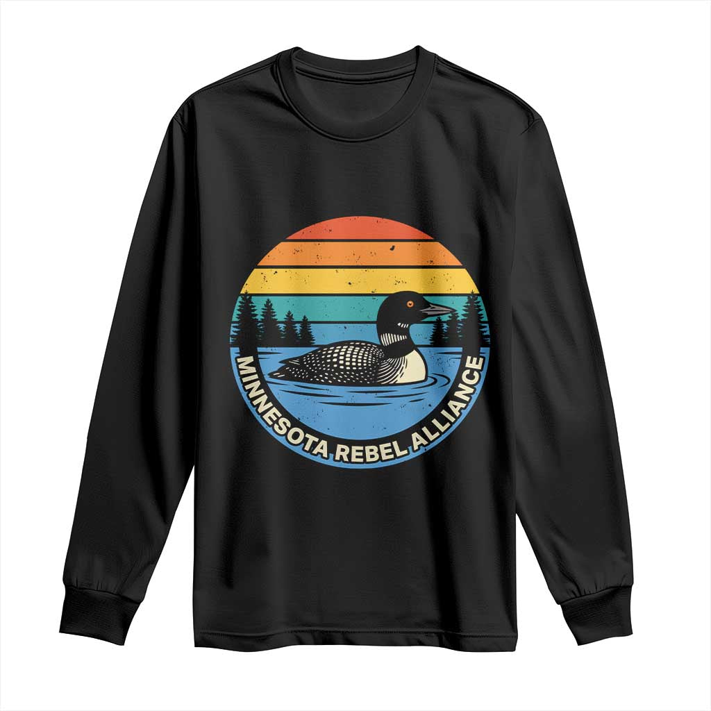 Minnesota Rebel Alliance Vintage Retro Sunset Loon Long Sleeve Shirt TS02 Black Print Your Wear
