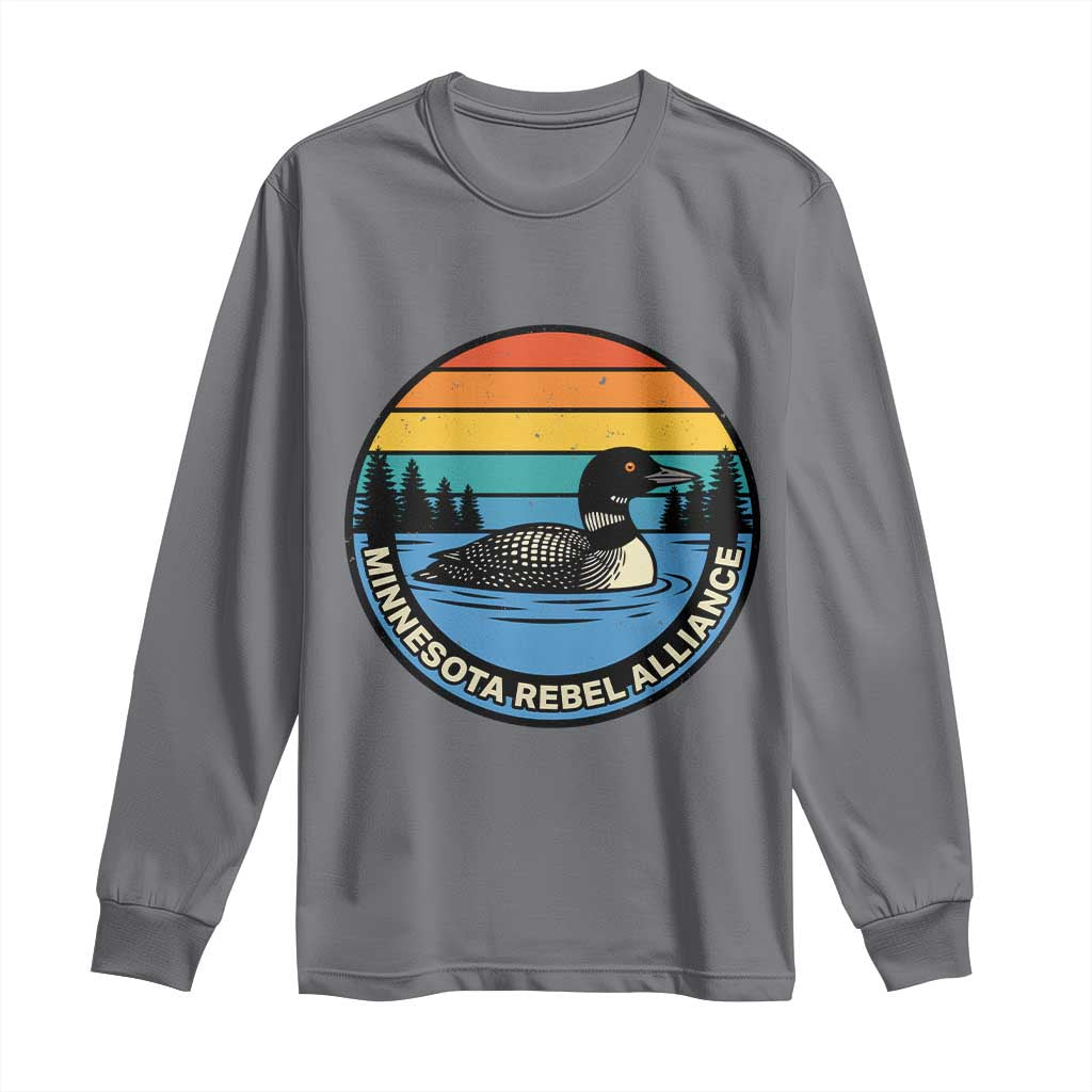 Minnesota Rebel Alliance Vintage Retro Sunset Loon Long Sleeve Shirt TS02 Charcoal Print Your Wear