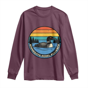 Minnesota Rebel Alliance Vintage Retro Sunset Loon Long Sleeve Shirt TS02 Maroon Print Your Wear