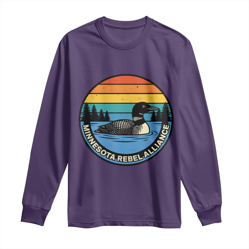 Minnesota Rebel Alliance Vintage Retro Sunset Loon Long Sleeve Shirt TS02 Purple Print Your Wear