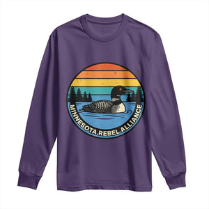 Minnesota Rebel Alliance Vintage Retro Sunset Loon Long Sleeve Shirt TS02 Purple Print Your Wear