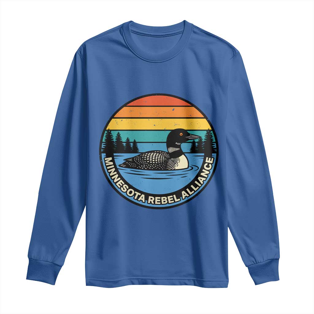Minnesota Rebel Alliance Vintage Retro Sunset Loon Long Sleeve Shirt TS02 Royal Blue Print Your Wear