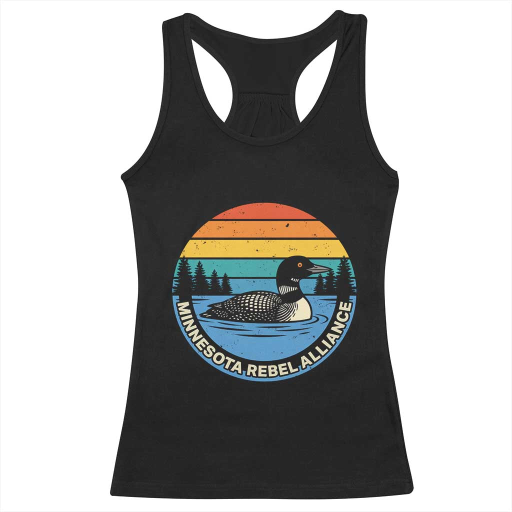 Minnesota Rebel Alliance Vintage Retro Sunset Loon Racerback Tank Top TS02 Black Print Your Wear