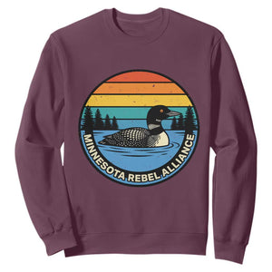 Minnesota Rebel Alliance Vintage Retro Sunset Loon Sweatshirt TS02 Maroon Print Your Wear