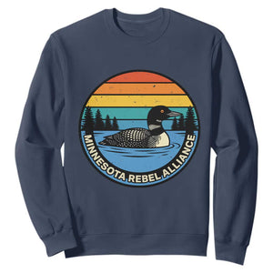Minnesota Rebel Alliance Vintage Retro Sunset Loon Sweatshirt TS02 Navy Print Your Wear