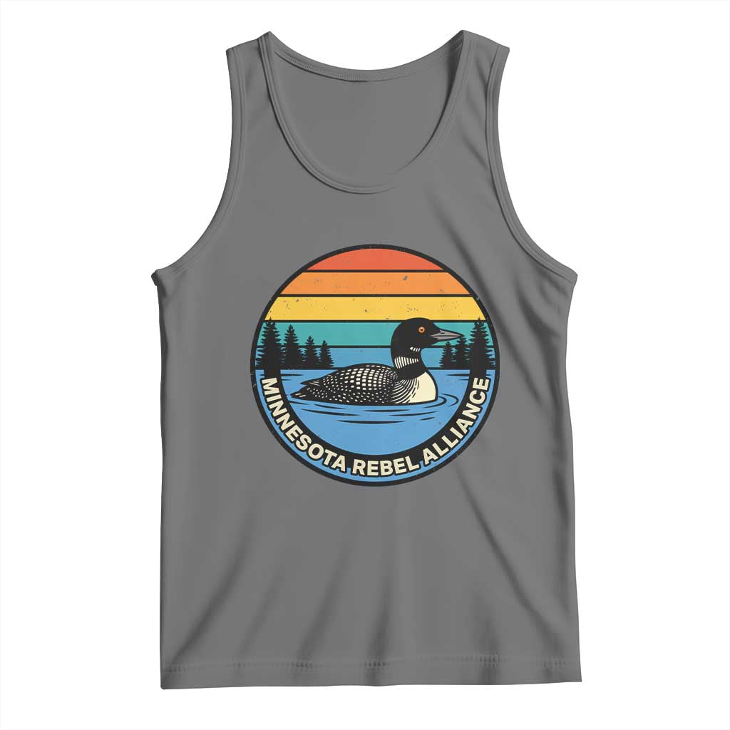 Minnesota Rebel Alliance Vintage Retro Sunset Loon Tank Top TS02 Black Heather Print Your Wear