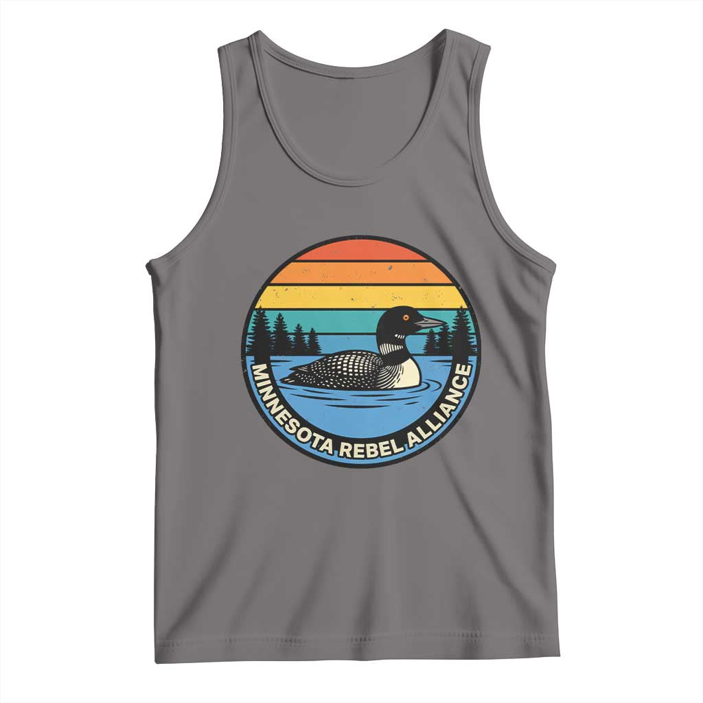 Minnesota Rebel Alliance Vintage Retro Sunset Loon Tank Top TS02 Deep Heather Print Your Wear