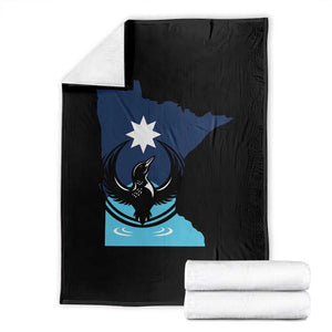 Minnesota Loon Rising Throw Blanket Star Emblem MN State Flag Pride TS02 Black Print Your Wear