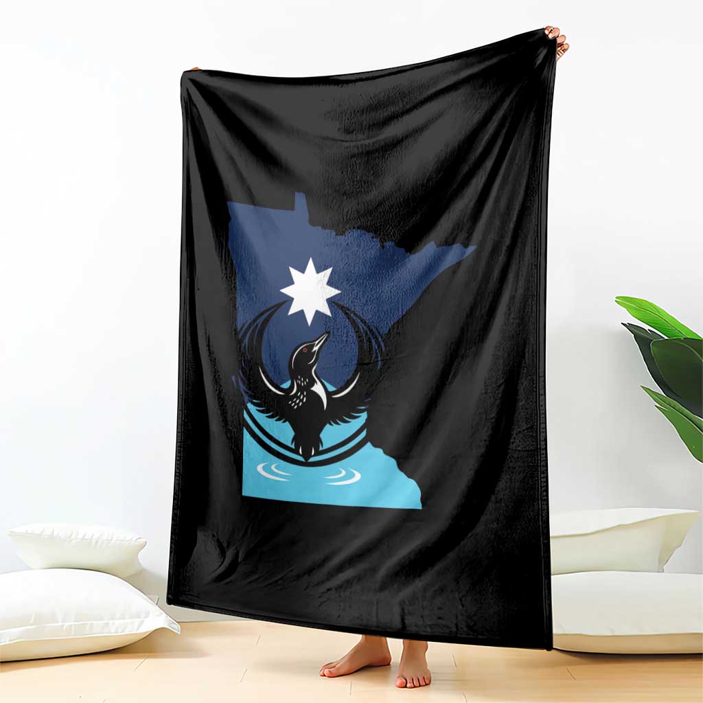 Minnesota Loon Rising Throw Blanket Star Emblem MN State Flag Pride TS02 Print Your Wear