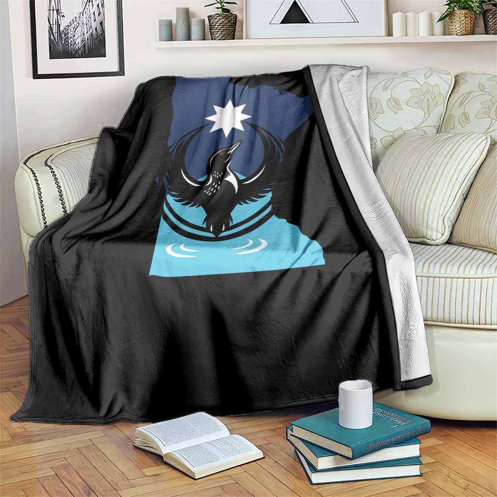 Minnesota Loon Rising Throw Blanket Star Emblem MN State Flag Pride TS02 Print Your Wear
