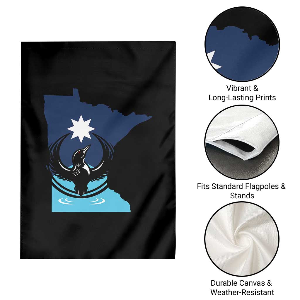 Minnesota Loon Rising Garden Flag Star Emblem MN State Flag Pride TS02 Print Your Wear