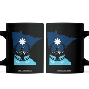 Minnesota Loon Rising Coffee Mug Star Emblem MN State Flag Pride TS02 Black Print Your Wear
