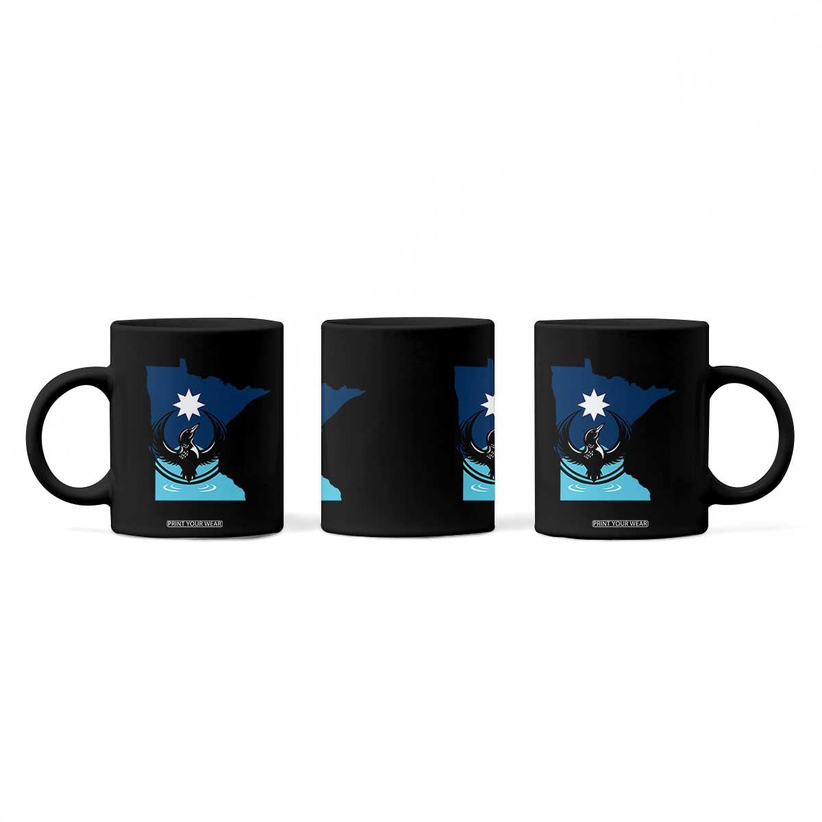 Minnesota Loon Rising Coffee Mug Star Emblem MN State Flag Pride TS02 Print Your Wear