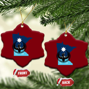 Minnesota Loon Rising Ceramic Ornament Star Emblem MN State Flag Pride TS02 Print Your Wear