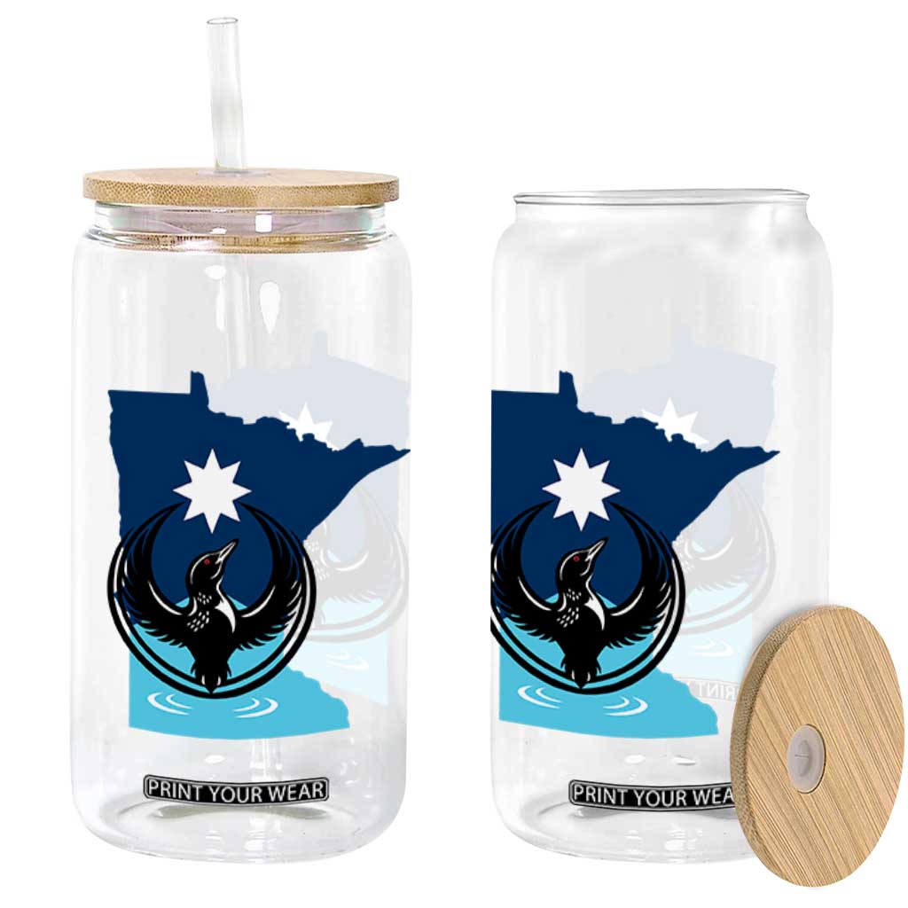 Minnesota Loon Rising Glass Can Star Emblem MN State Flag Pride TS02 Print Your Wear