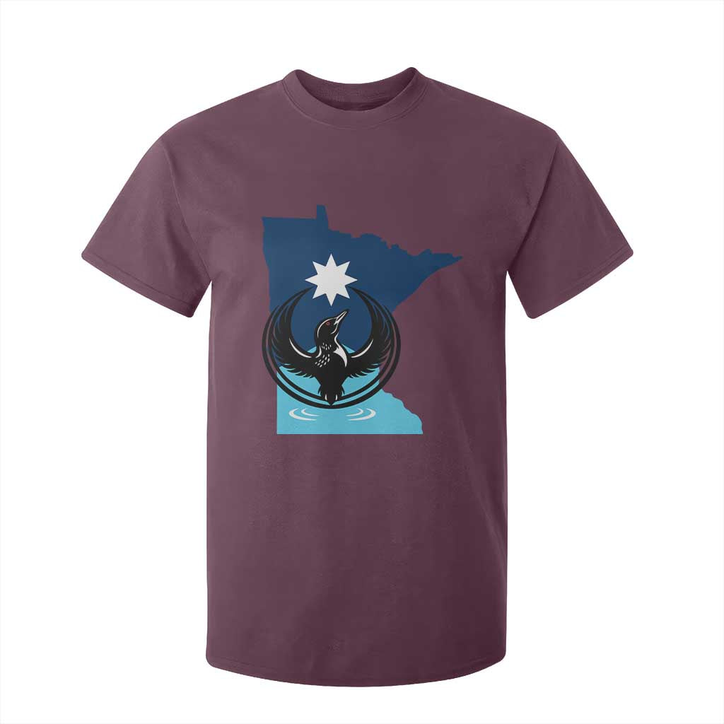 Minnesota Loon Rising T Shirt For Kid Star Emblem MN State Flag Pride TS02 Maroon Print Your Wear