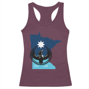 Minnesota Loon Rising Racerback Tank Top Star Emblem MN State Flag Pride TS02 Maroon Print Your Wear