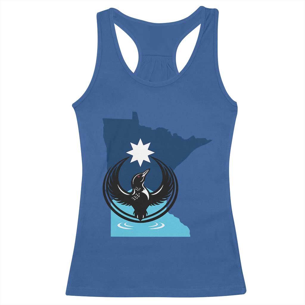 Minnesota Loon Rising Racerback Tank Top Star Emblem MN State Flag Pride TS02 Royal Blue Print Your Wear