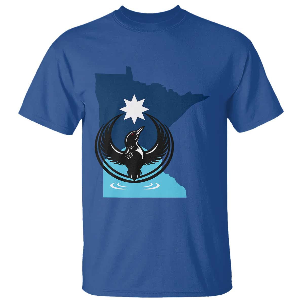 Minnesota Loon Rising T Shirt Star Emblem MN State Flag Pride TS02 Royal Blue Print Your Wear