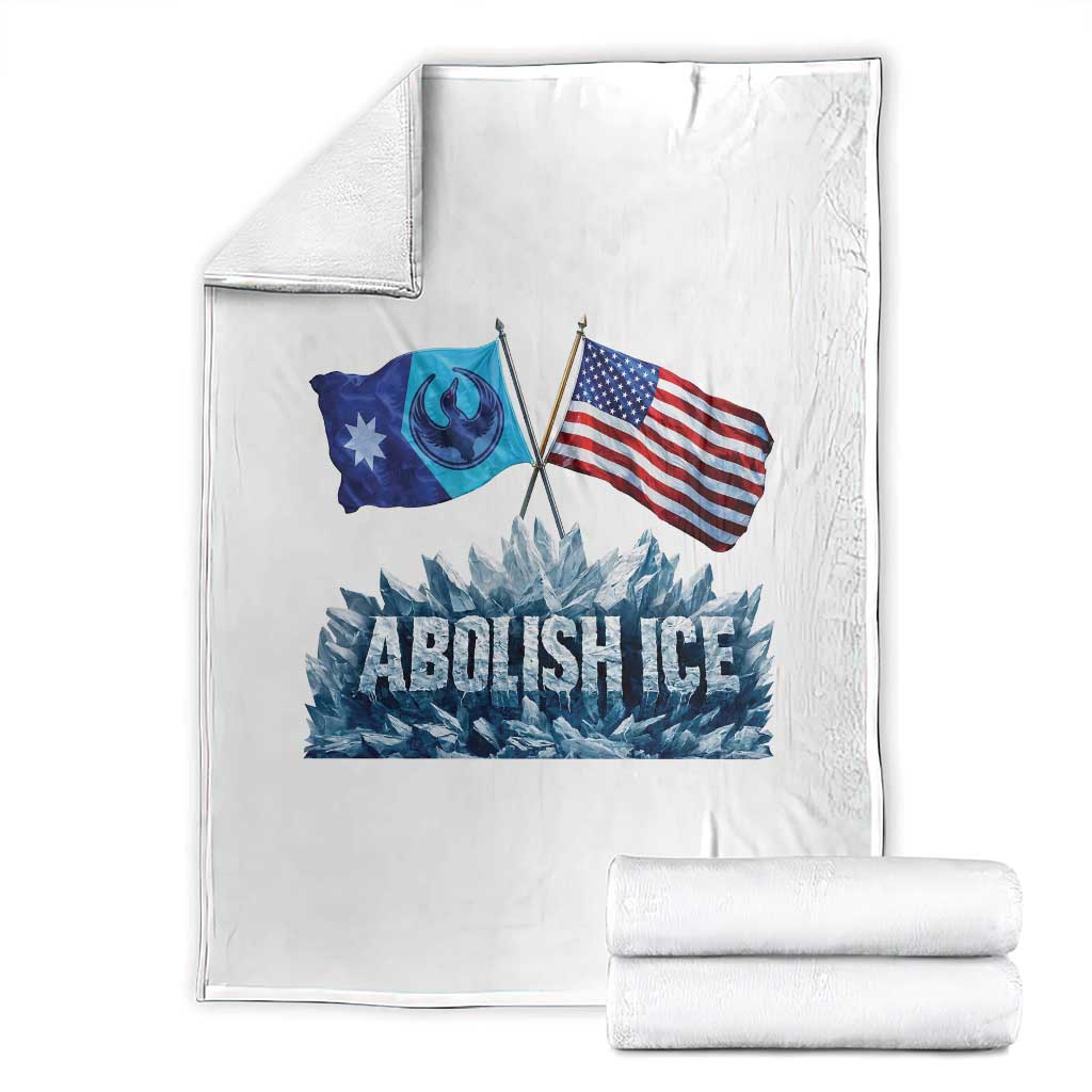 Abolish Ice Minnesota American Flag Throw Blanket MN Rebel Loon Resistance Protest TS02 White Print Your Wear