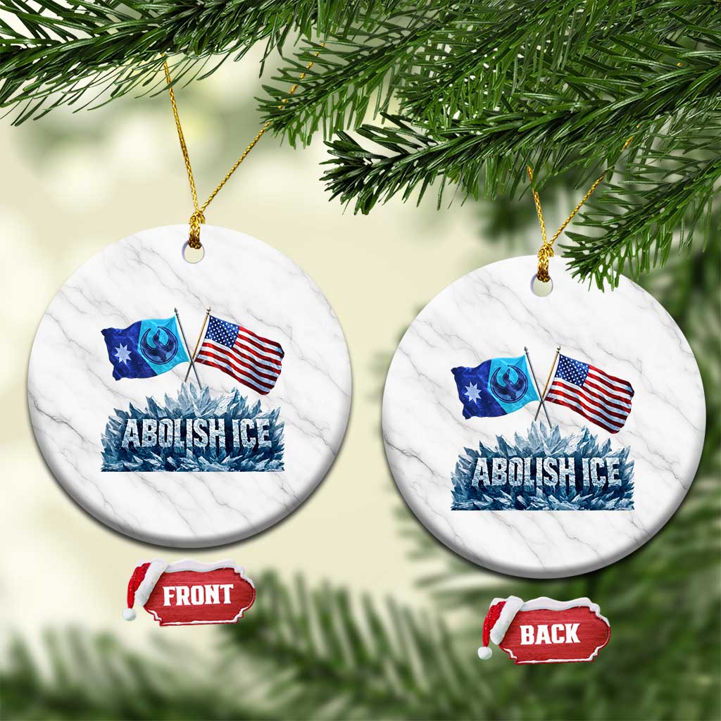 Abolish Ice Minnesota American Flag Ceramic Ornament MN Rebel Loon Resistance Protest TS02 1pc White Marble Print Your Wear