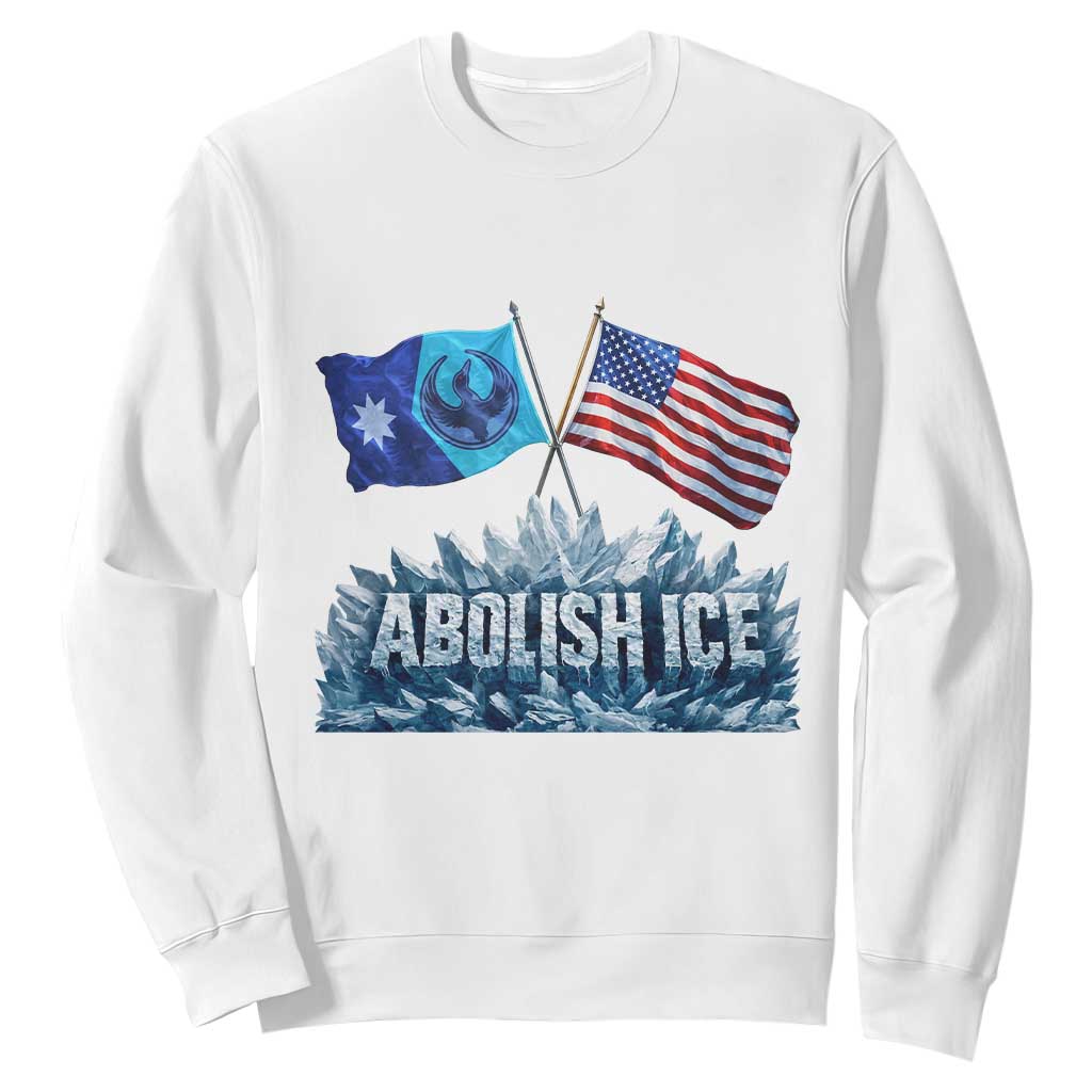 Abolish Ice Minnesota American Flag Sweatshirt MN Rebel Loon Resistance Protest TS02 White Print Your Wear
