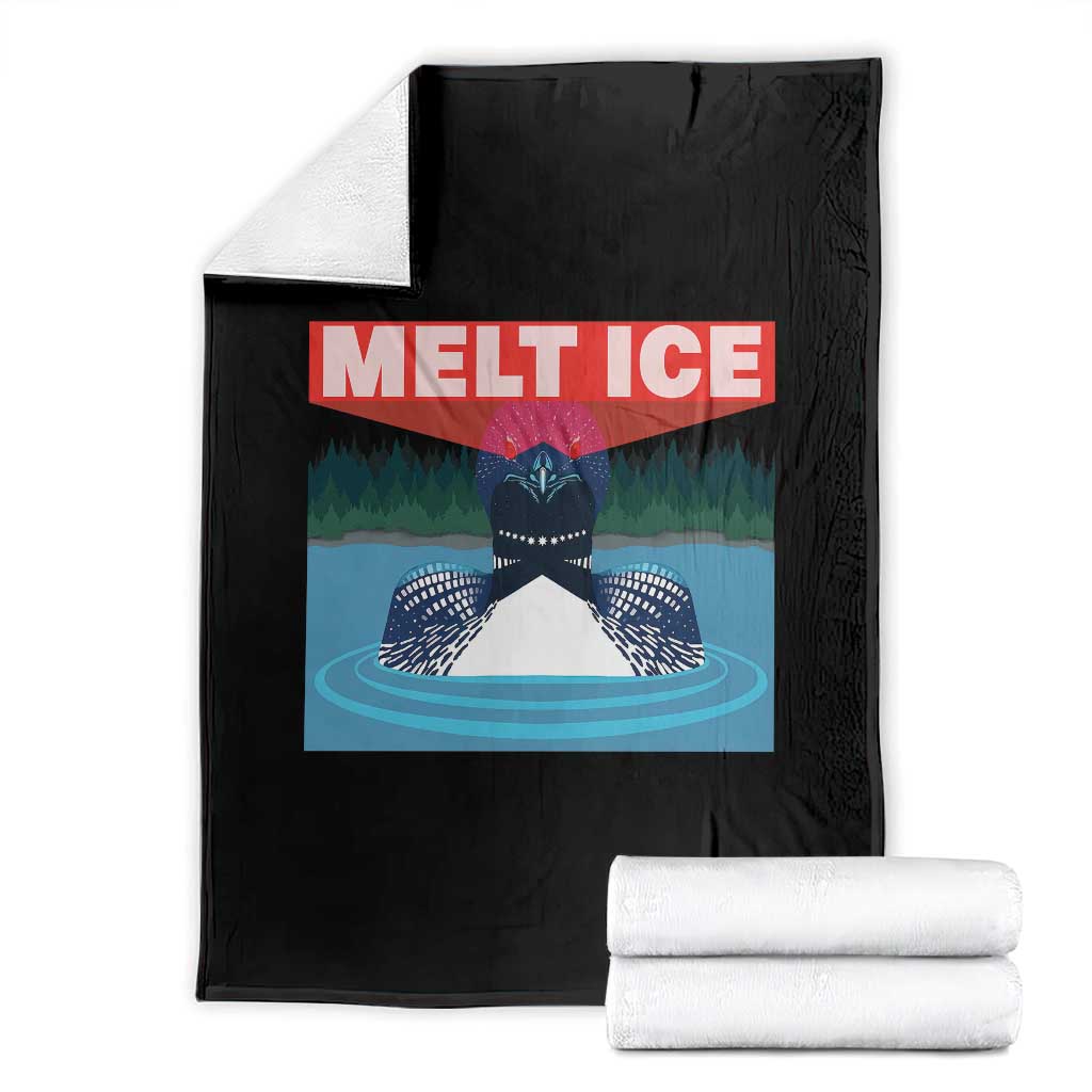Melt Ice Red Eye Laser Loon Throw Blanket Political Resistance Minnesota Protest TS02 Black Print Your Wear