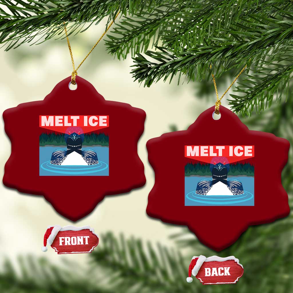 Melt Ice Red Eye Laser Loon Ceramic Ornament Political Resistance Minnesota Protest TS02 Print Your Wear
