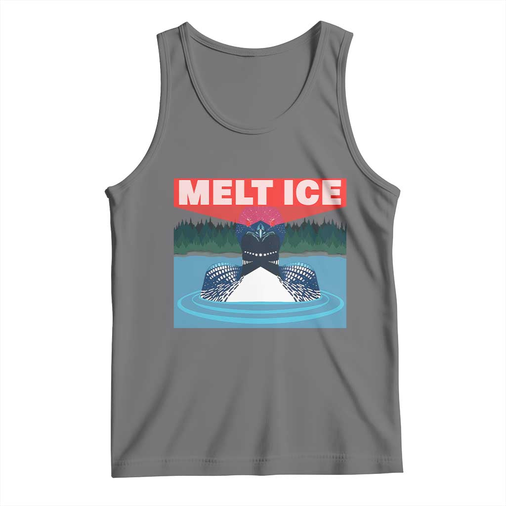 Melt Ice Red Eye Laser Loon Tank Top Political Resistance Minnesota Protest TS02 Black Heather Print Your Wear