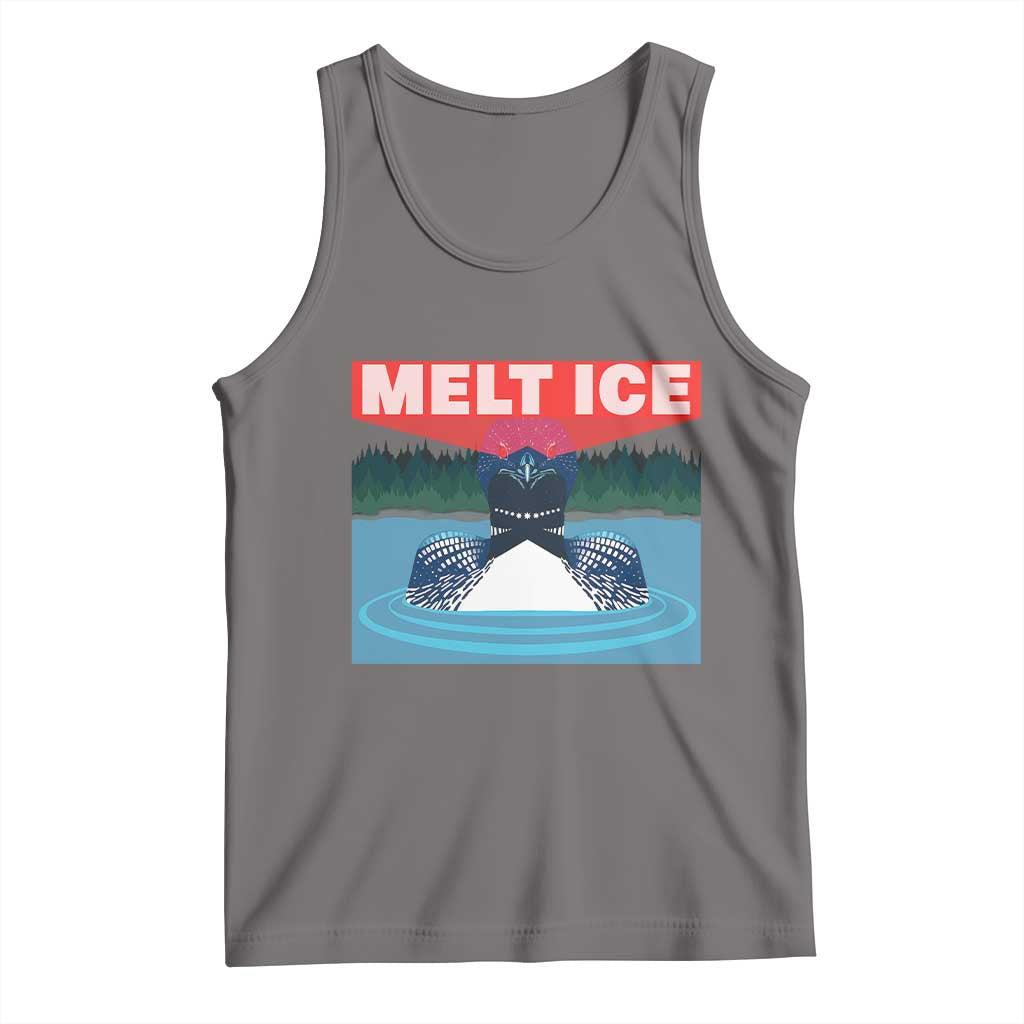 Melt Ice Red Eye Laser Loon Tank Top Political Resistance Minnesota Protest TS02 Deep Heather Print Your Wear