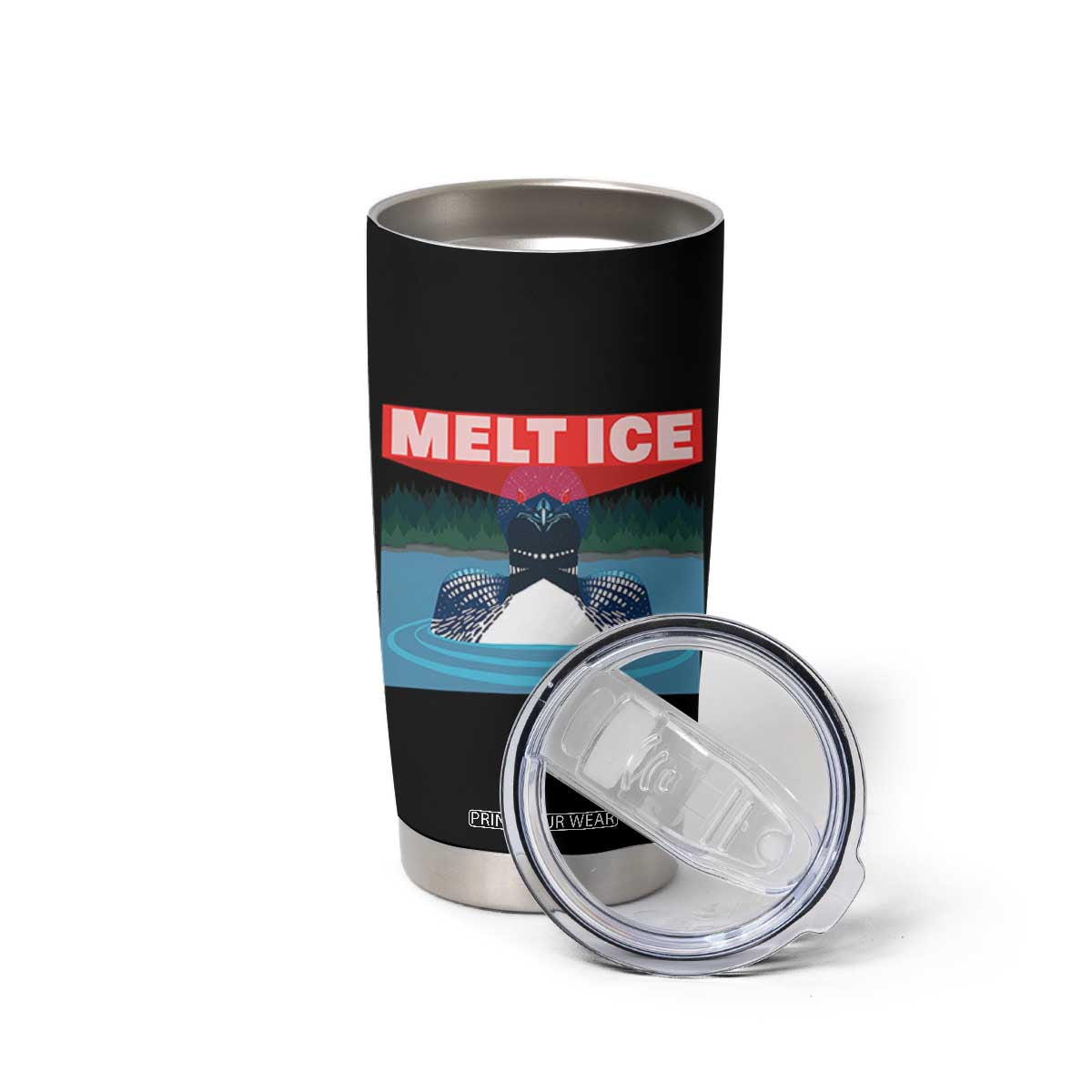 Melt Ice Red Eye Laser Loon Tumbler Cup Political Resistance Minnesota Protest TS02 Print Your Wear