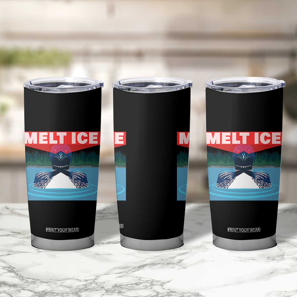 Melt Ice Red Eye Laser Loon Tumbler Cup Political Resistance Minnesota Protest TS02 Print Your Wear