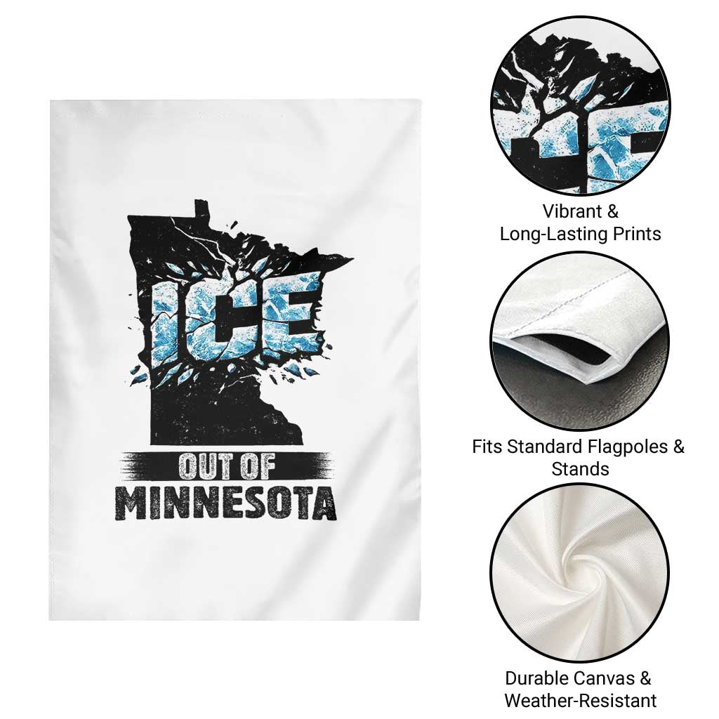 Ice Out of Minnesota Garden Flag MN State Map Abolish Ice Protest TS02 Print Your Wear