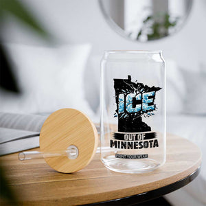 Ice Out of Minnesota Glass Can MN State Map Abolish Ice Protest TS02 Print Your Wear