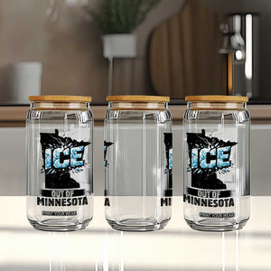 Ice Out of Minnesota Glass Can MN State Map Abolish Ice Protest TS02 Print Your Wear