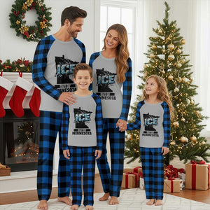 Ice Out of Minnesota Plaid Pajama Set MN State Map Abolish Ice Protest TS02 Blue Plaid Print Your Wear