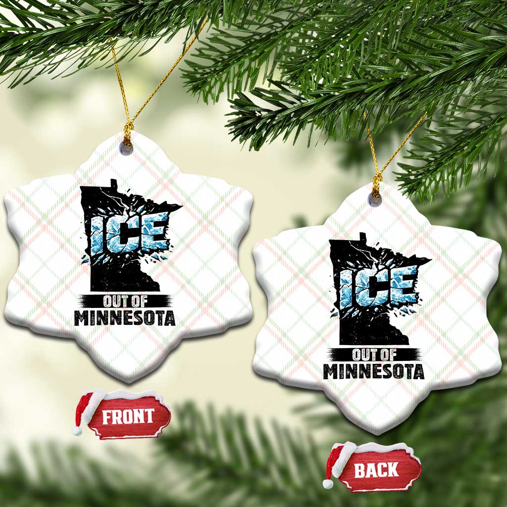 Ice Out of Minnesota Ceramic Ornament MN State Map Abolish Ice Protest TS02 Print Your Wear