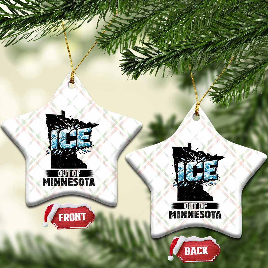 Ice Out of Minnesota Ceramic Ornament MN State Map Abolish Ice Protest TS02 Print Your Wear