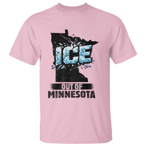 Ice Out of Minnesota T Shirt MN State Map Abolish Ice Protest TS02 Light Pink Print Your Wear