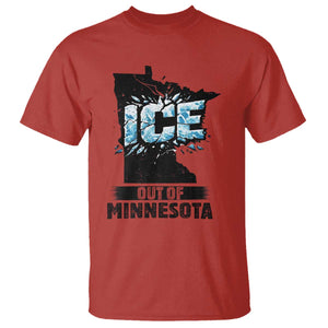 Ice Out of Minnesota T Shirt MN State Map Abolish Ice Protest TS02 Red Print Your Wear