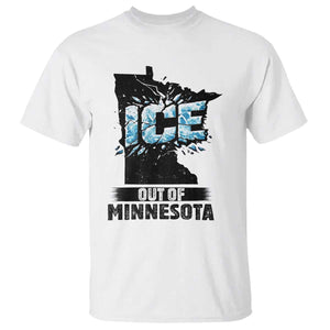 Ice Out of Minnesota T Shirt MN State Map Abolish Ice Protest TS02 White Print Your Wear